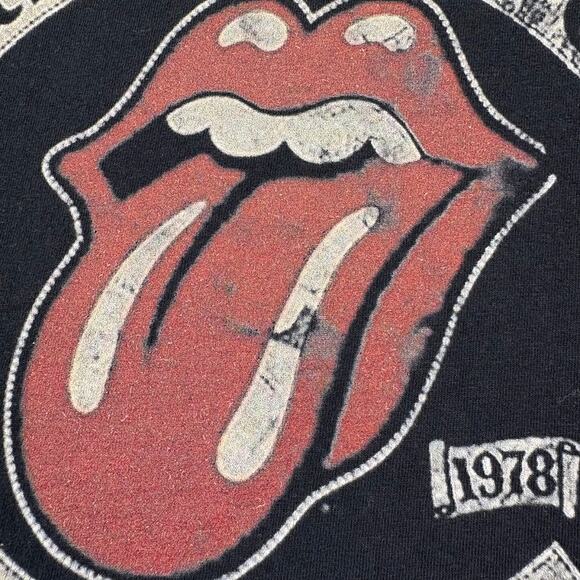 The Rolling Stones 1978 Replica Big Logo Band Tee Shirt Black Size XL - Picture 5 of 7